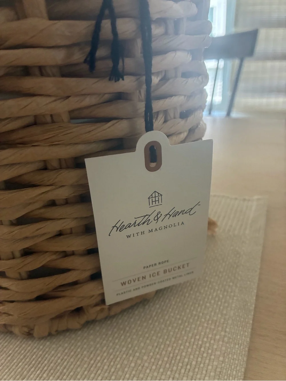 3.5L Woven Paper Wrapped Metal Ice Bucket •Hearth & Hand with Magnolia•